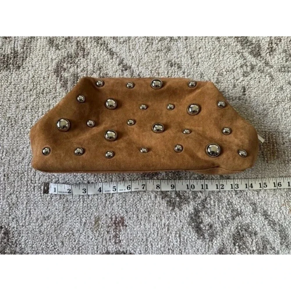A New Day Studded Oversized Clutch in brown